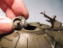 Detail on the commander's trap door and on the DShK machine gun.