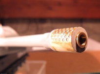 Gun mouth drilled and replaced with a brass tube.
