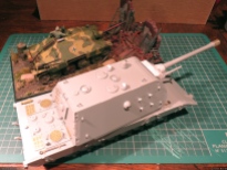 The E-100 is as large... as my entire Hetzer diorama!!!