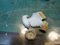 Work is started on the nazi eagle (Apoxy Sculpt).